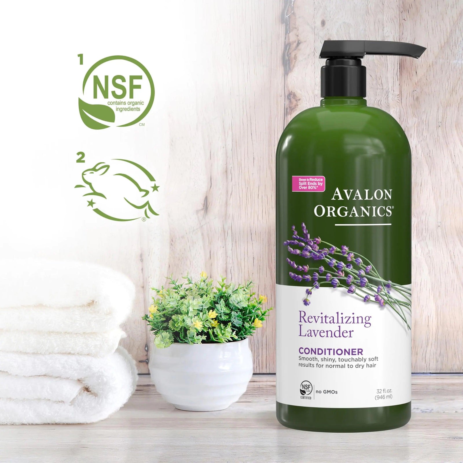 Avalon Organics Revitalizing Lavender Conditioner, For Smooth, Shiny, Touchably Soft Hair For Normal To Dry Hair, 32 Fluid Ounces 2 Pound (Pack of 1) - Evallys.com # #