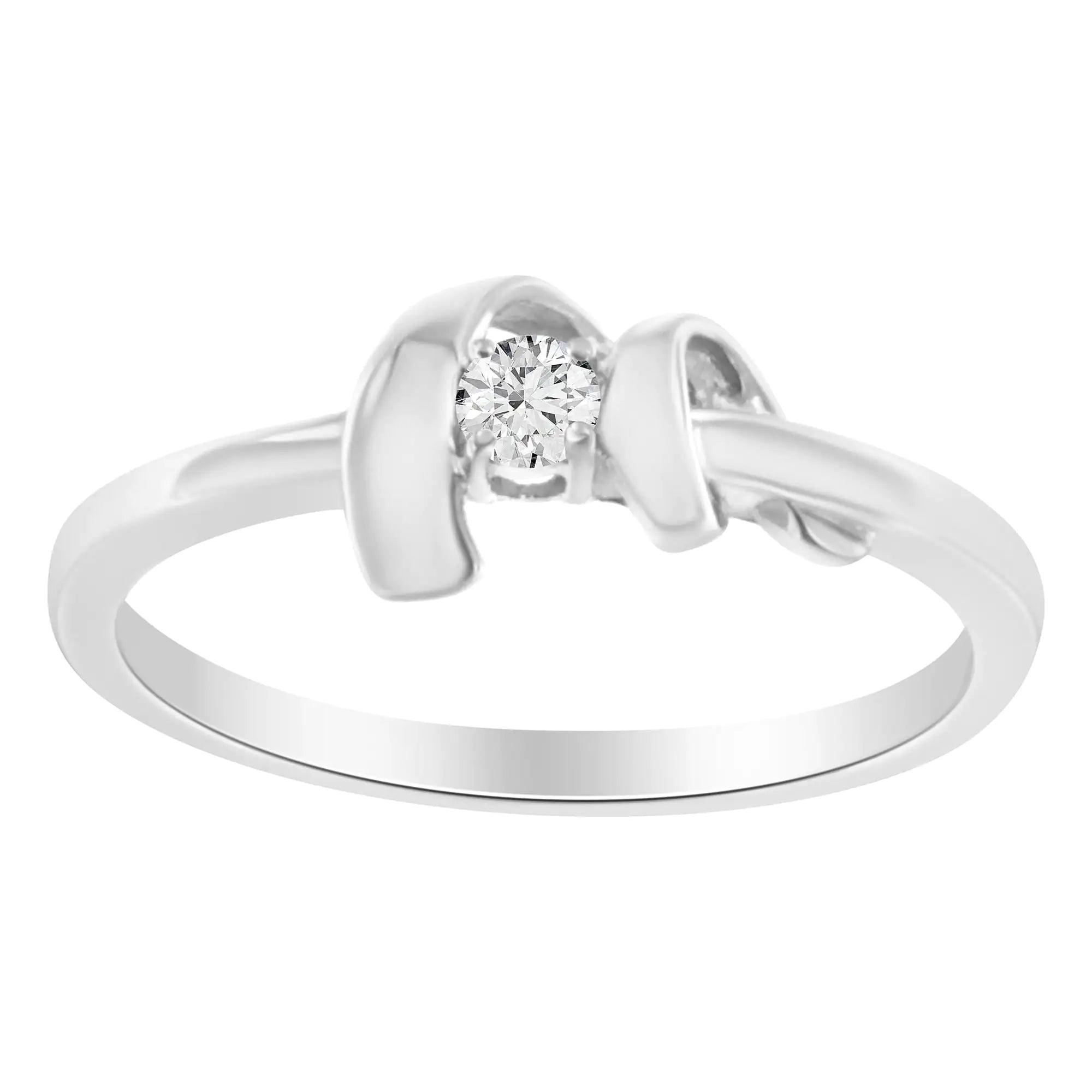 10K White Gold Diamond Promise Ring (1/10 Cttw, H-I Color, SI2-I1 Clarity) - Evallys.com # #