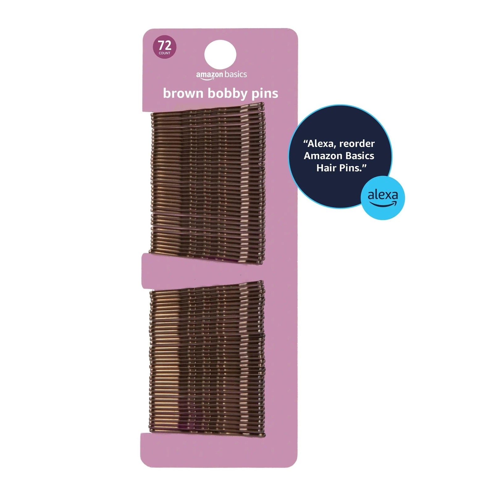 Amazon Basics Bobby Pins Brown 72 Count 1 Count (Pack of 72) - Evallys.com # #