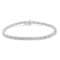 .925 Sterling Silver 1.0 Cttw Round & Baguette Cut Diamond 7" Alternating Round and Square Station Tennis Bracelet (I-J Color, I3 Clarity) - Evallys.com # #