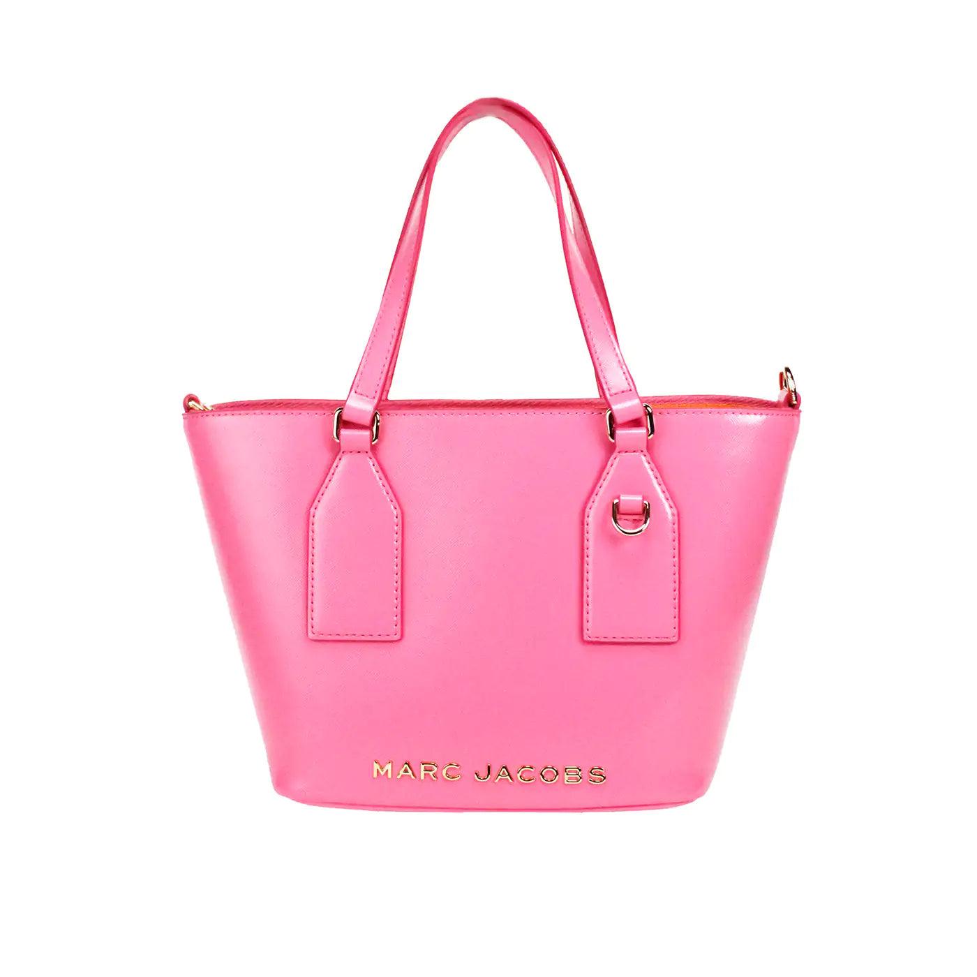 Marc Jacobs Small Candy Pink Leather Tote Crossbody Bag - Evallys.com # #