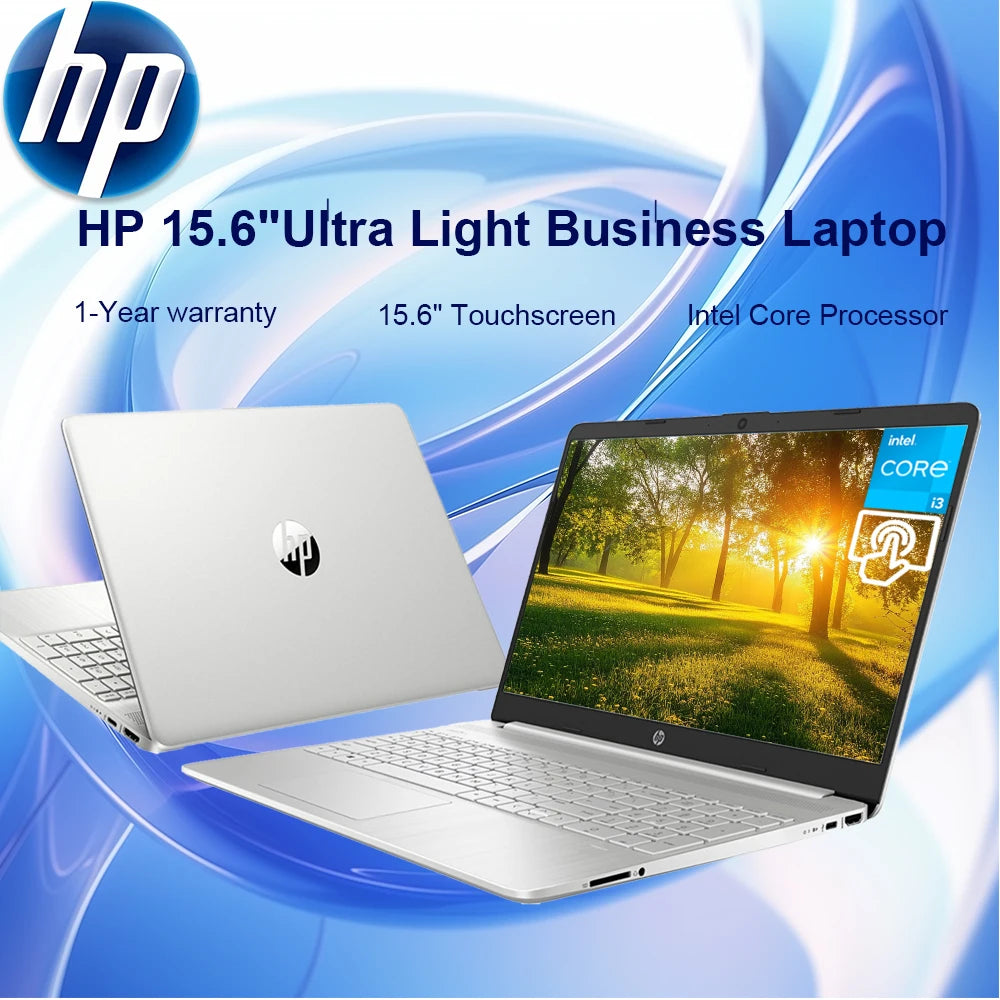 HP 2024 Business Laptop, 15.6" Touchscreen Laptop, Intel Core i3-1215U, 64GB RAM, 2TB SSD, Intel UHD Graphics, Silver - Evallys.com # #