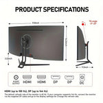 A 34-inch ultra-large curved gaming monitor with 4K HD picture quality, a 165Hz high refresh rate, and a 1500R curvature. - Evallys.com