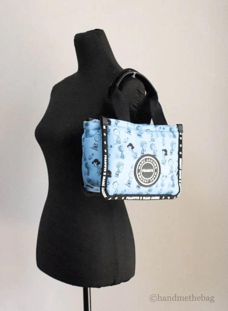 Marc Jacobs X Peanuts Blue Mini Puffy Nylon Tote - Evallys.com # #