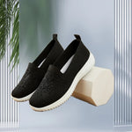 Women’s Breathable Hollow Flats – Slip-On Mesh Loafers with Floral Design - Evallys.com