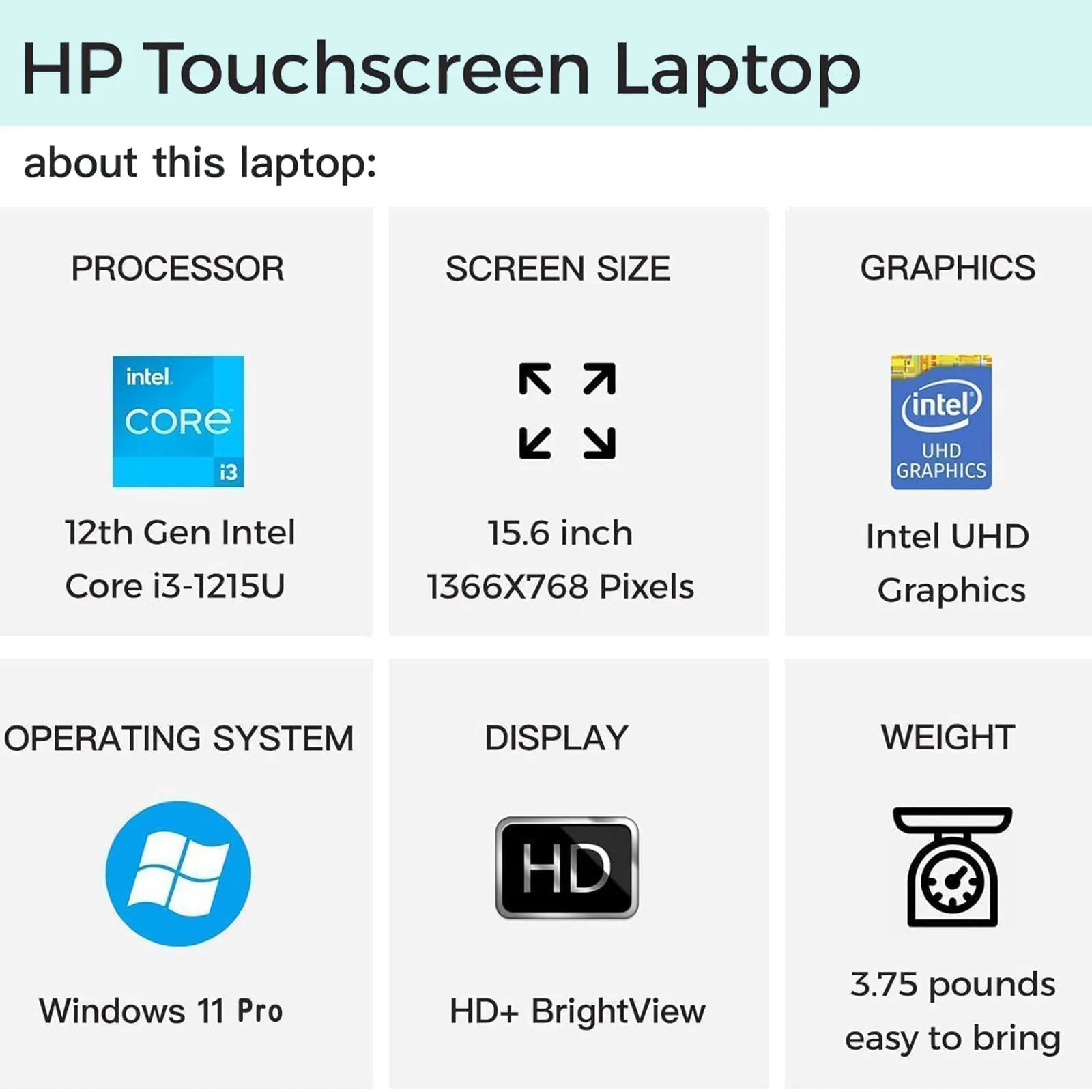 HP 2024 Business Laptop, 15.6" Touchscreen Laptop, Intel Core i3-1215U, 16GB RAM, 1TB SSD, Intel UHD Graphics, Silver - Evallys.com # #