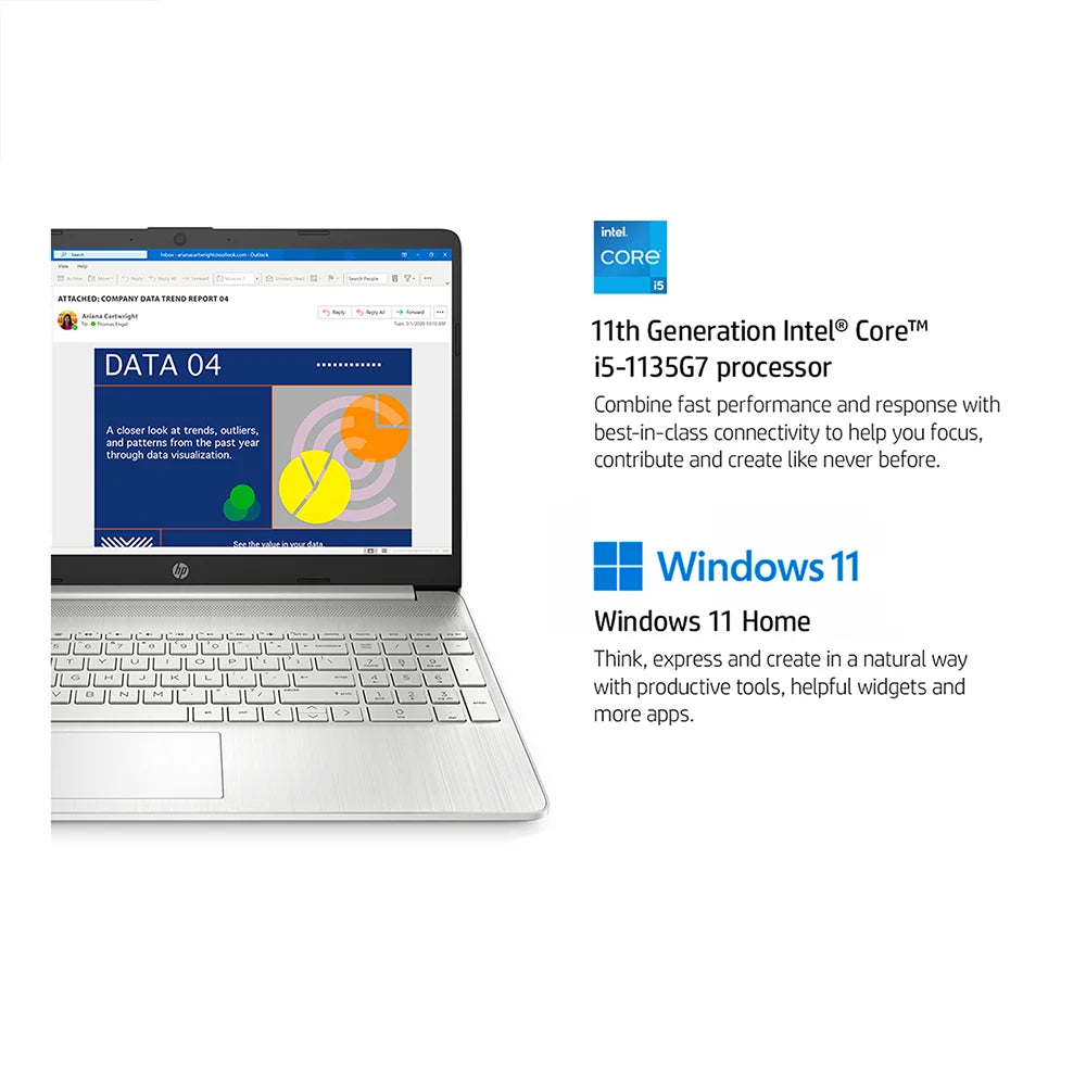 HP 15.6" FHD IPS Flagship Laptop Computer,Intel Core i5-1135G7,16GB RAM,1TB SSD,Iris Xe Graphics,WiFi 6,Windows 11 Home,Silver - Evallys.com # #