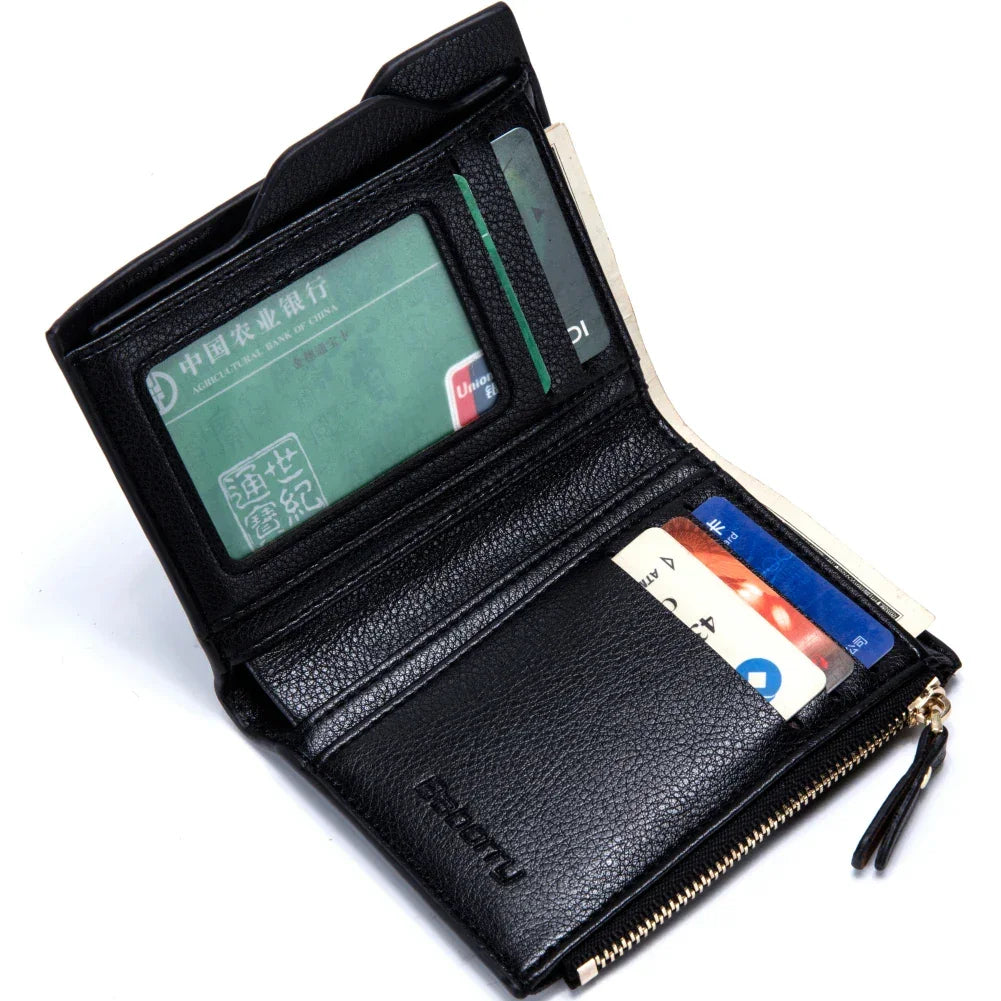 RFID Theft Protect Coin Bag zipper men wallets famous brand mens wallet male money purses Wallets New Design Top Men Wallet - Evallys.com