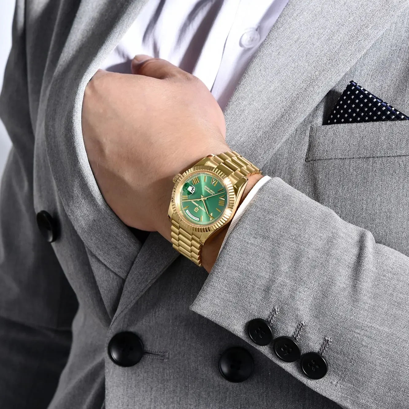 PAGANI DESIGN DD36 Gold Green V2 Men's Mechanical Watches Luxury Automatic Watch For Men 2024 New AR Sapphire glass Wrist watch - Evallys.com