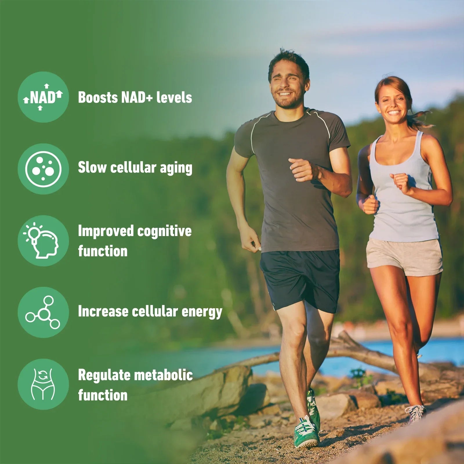 Nicotinamide Riboside + Resveratrol - Quercetin, High Purity NAD Supplement - 80 Capsules - Evallys.com