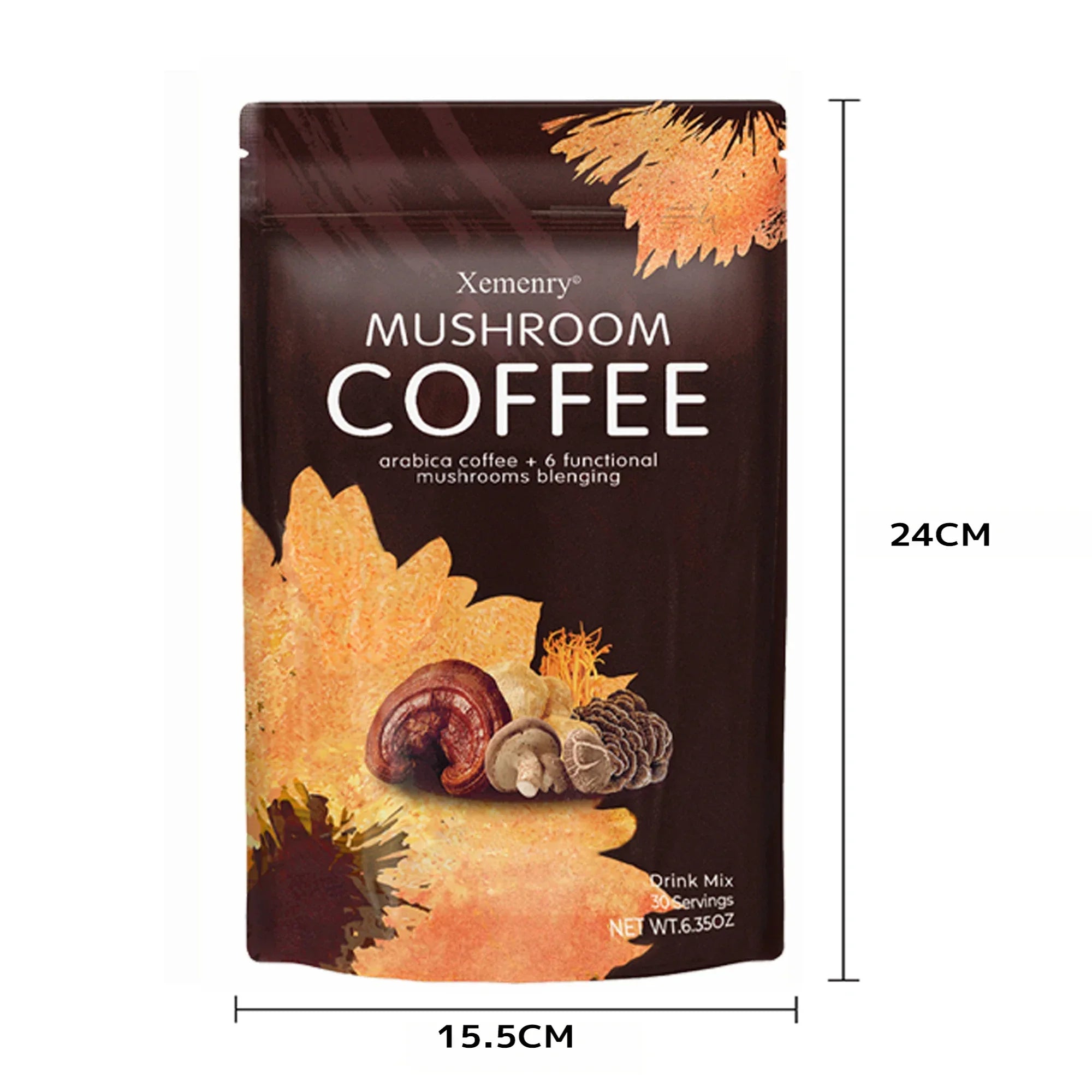 Organic Mushroom Coffee - Shiitake, Cordyceps, Supports Immune, Focus, Concentration, Stress, Digestion & Energy - 1 Pack - Evallys.com