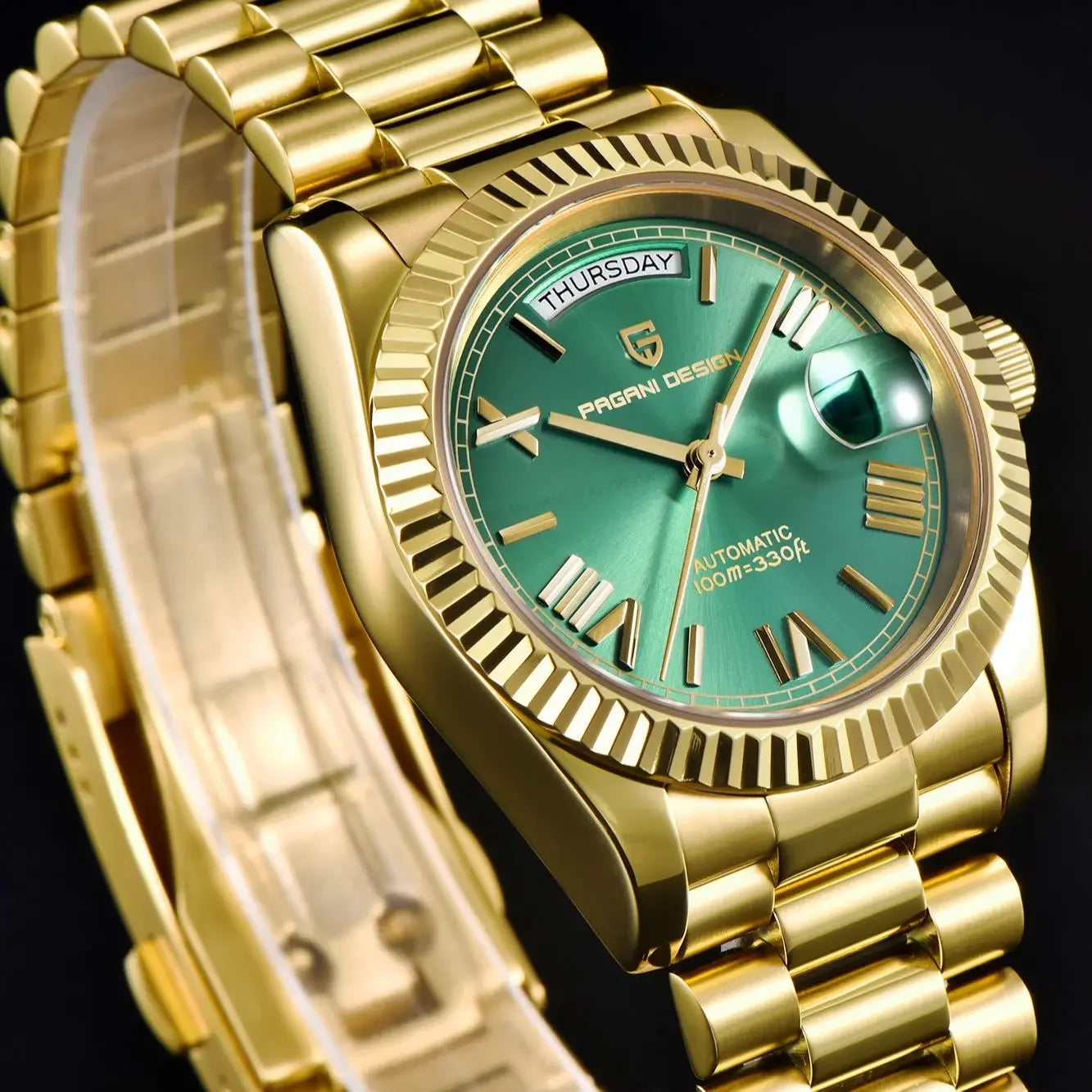 PAGANI DESIGN DD36 Gold Green V2 Men's Mechanical Watches Luxury Automatic Watch For Men 2024 New AR Sapphire glass Wrist watch - Evallys.com