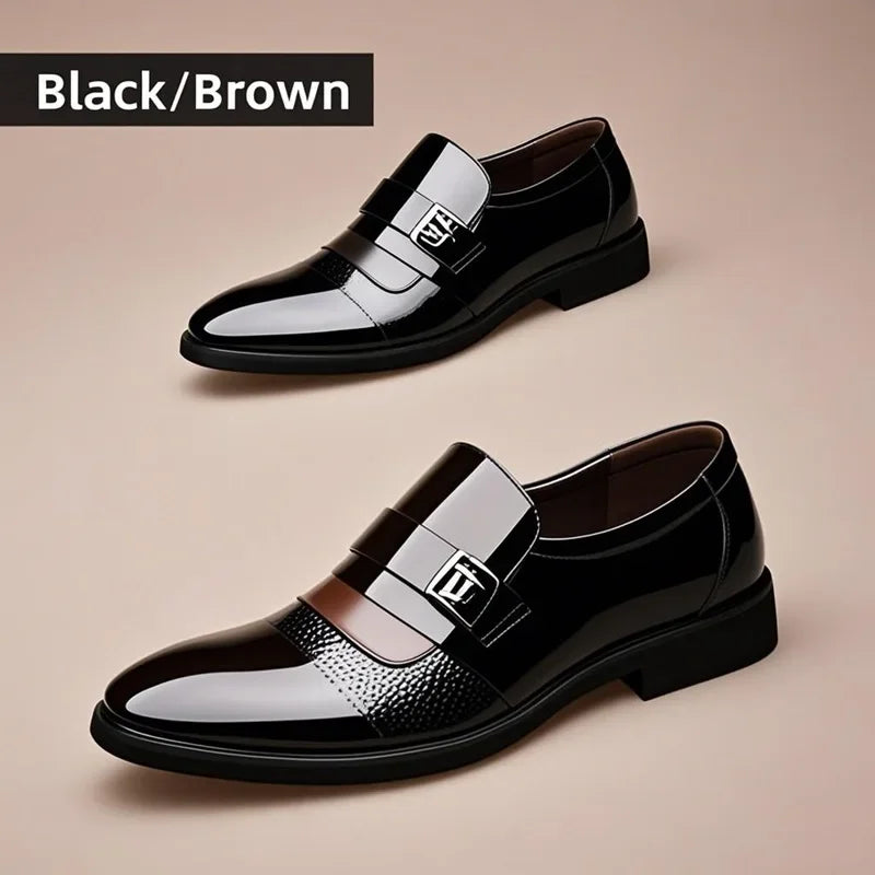 Luxury Men’s Leather Brogue Oxford Shoes – Retro Formal Dress Shoes - Evallys.com