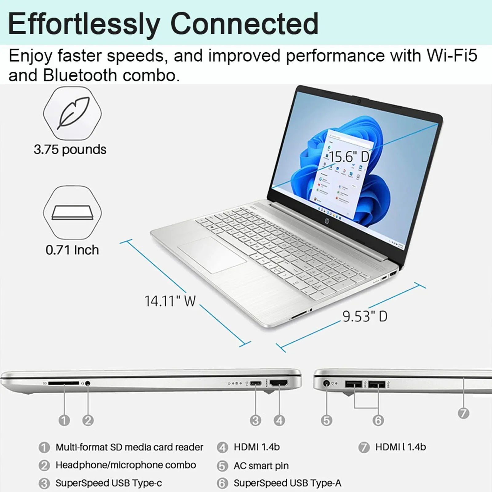 HP 2024 Newest Business Laptop,15.6" Touchscreen Laptop,Intel Core i3-1215U,Up to 64GB RAM,2TB SSD,Intel UHD Graphics,Win 11 Pro - Evallys.com