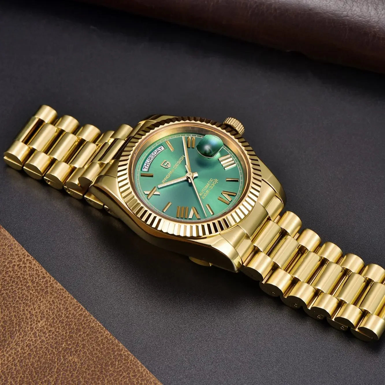 PAGANI DESIGN DD36 Gold Green V2 Men's Mechanical Watches Luxury Automatic Watch For Men 2024 New AR Sapphire glass Wrist watch - Evallys.com