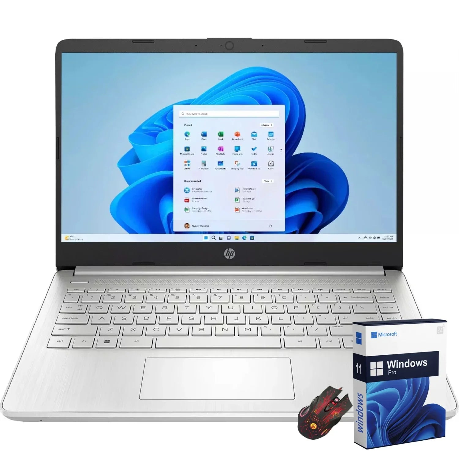 HP 14" Business Laptop,Intel Celeron N4120,16GB RAM,384GB Storage(128GB eMMC+256GB SD Card),1 Year Office 365,Windows 11 Pro - Evallys.com