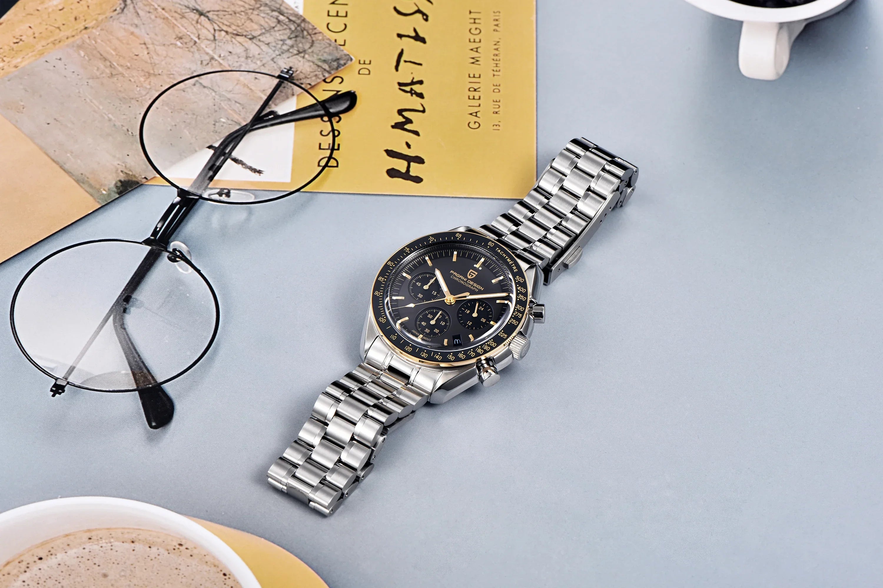 PAGANI DESIGN 2024 New Men's Watches Top Luxury Quartz Watch For Men Auto Date Speed Chronograph AR Sapphire Mirror Wrist watch - Evallys.com