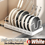 Pots and Pans Organizer Under Cabinet,Sliding Pot Lid Holder and Pan Rack Kitchen,Pull out Pot and Pan Organizer,Dishes Storage