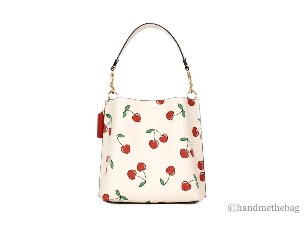 Coach Mollie 22 Small Heart Cherry Coated Canvas Bucket - Evallys.com # #