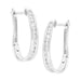 10k White Gold Plated Sterling Silver 1/2 cttw Lab Grown Diamond Hoop Earring (F-G Color, VS2-SI1 Clarity) - Evallys.com # #