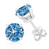 10K Gold Lab Created Round Brilliant Cut Diamond Classic 4-Prong Solitaire Stud Earrings - Evallys.com # #