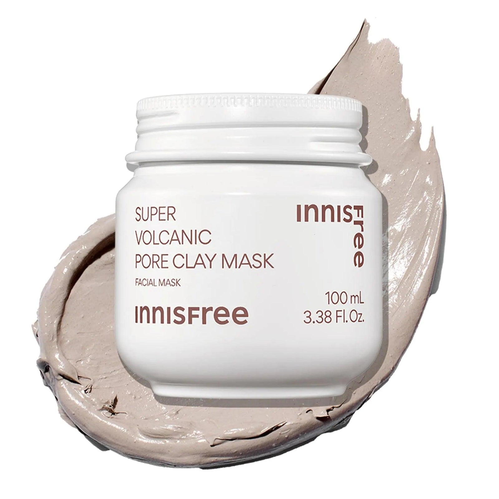 innisfree Super Volcanic Pore Clay Mask, Korean Pore Clearing Clay Mask with Volcanic Clusters and AHA 3.38 oz. / 100mL - Evallys.com # #