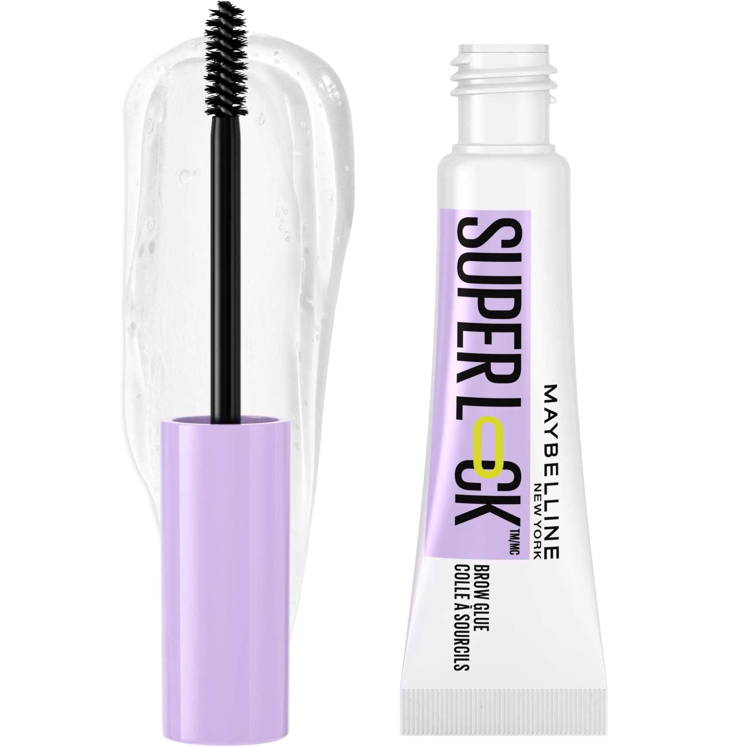 Maybelline Super Lock Brow Glue Eyebrow Gel, Lightweight Brow Gel For Up To 24HR Hold, Clear, 1 Count - Evallys.com # #