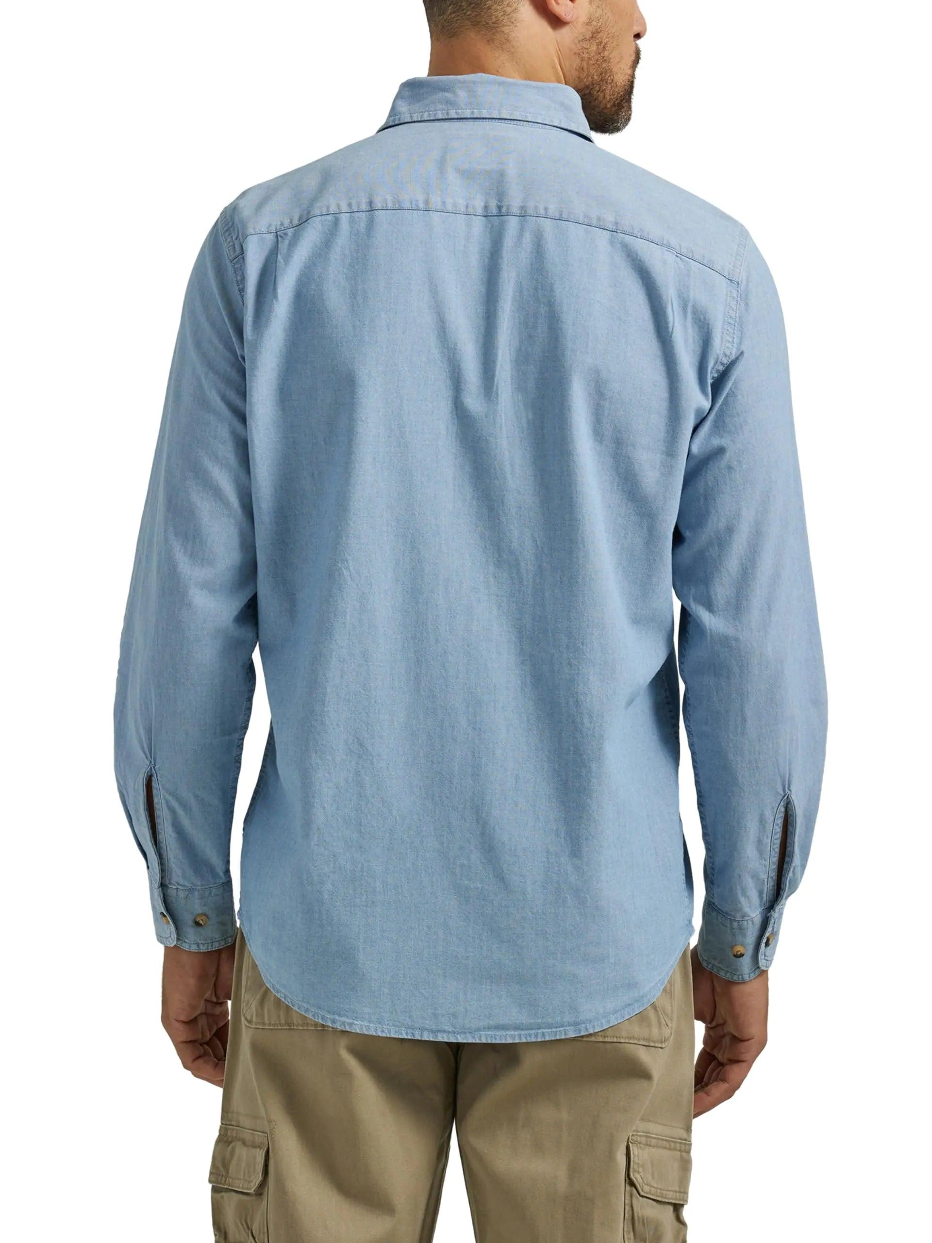 Wrangler Authentics Men's Long Sleeve Classic Woven Shirt Light Chambray XX-Large - Evallys.com # #