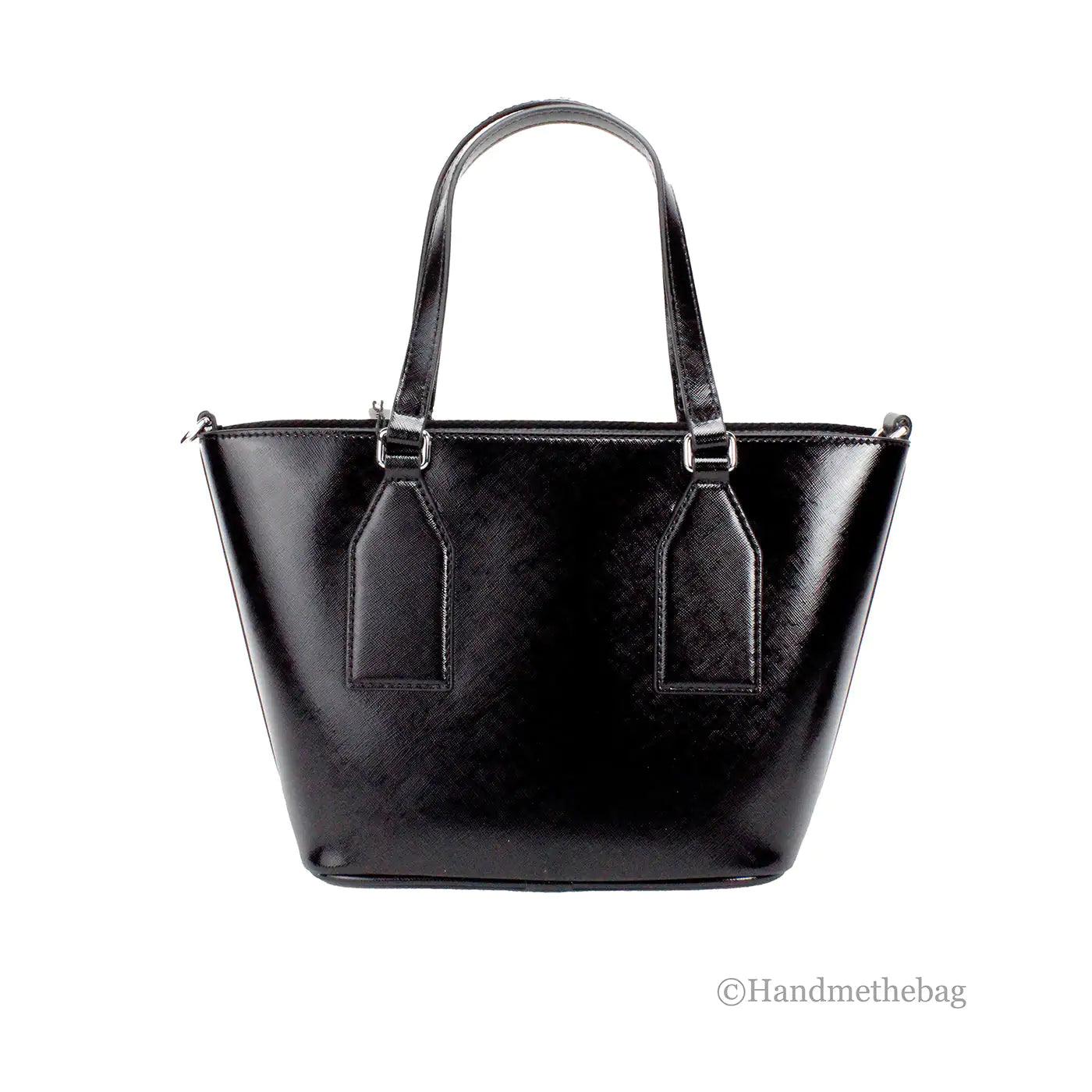 Marc Jacobs Small Black Leather Tote Crossbody Bag - Evallys.com # #