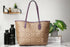 Coach (5696) Signature Coated Canvas Khaki Boysenberry City Tote Shoulder Bag - Evallys.com # #