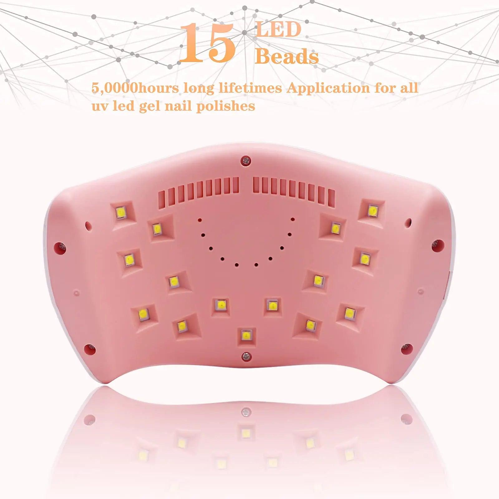 LKE UV LED Nail Lamp, Nail Dryer 72W Gel Nail Polish Curing Lamp UV Nail Lamp LED Nail Lamp for Gel Nail Polish Kit Nail Light Nail Art Accessories White (White) - Evallys.com # #