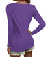 Elesomo Women Shirts V Neck Short/Long Sleeve Cotton Tops T-Shirt Basic Tees Large A:purple - Evallys.com # #