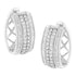 .925 Sterling Silver 1.0 Cttw Round and Baguette-Cut Diamond Hoop Earring (H-I Color, I2-I3 Clarity) - Evallys.com # #