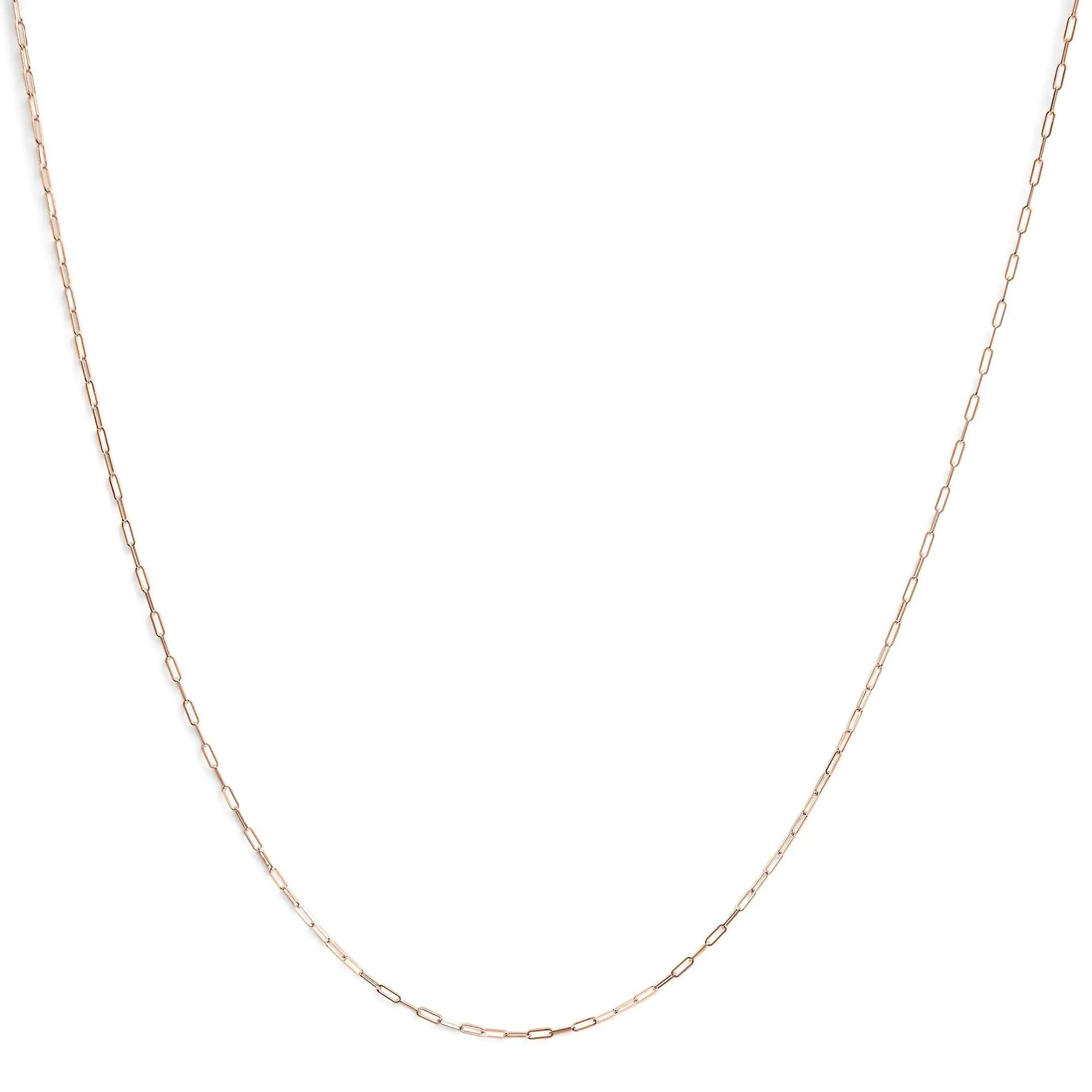 Unisex Solid 14K Gold 1.5mm Paperclip Chain Necklace - Choice of Length and Metal Color - Evallys.com