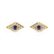 10K Yellow Gold Blue Sapphire and Diamond Accent Evil Eye Stud Earring (H-I Color, I1-I2 Clarity) - Evallys.com # #