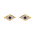 10K Yellow Gold Blue Sapphire and Diamond Accent Evil Eye Stud Earring (H-I Color, I1-I2 Clarity) - Evallys.com # #