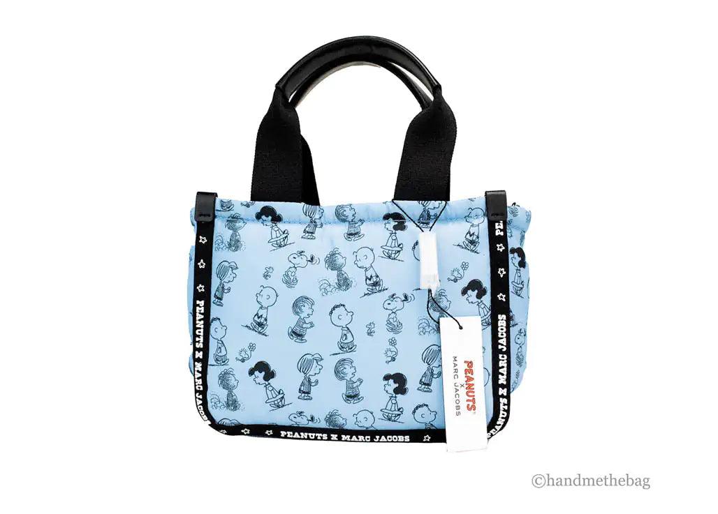 Marc Jacobs X Peanuts Blue Mini Puffy Nylon Tote - Evallys.com # #