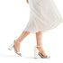 COASIS Women's Chunky Block Heels Open Toe Ankle Strap 3.5 Inch Heeled Sandals 8 White - Evallys.com # #