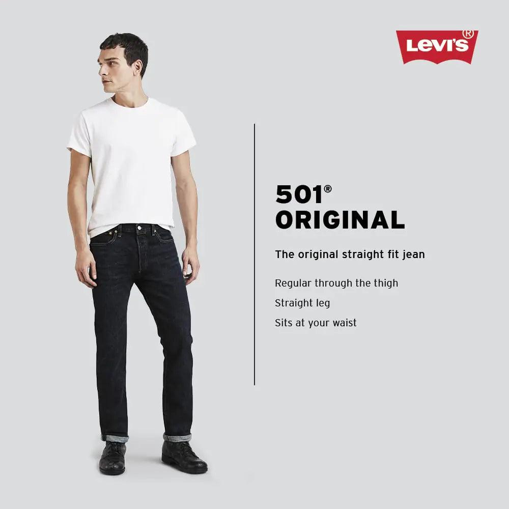 Levi's Men's 501 Original Fit Jeans (Also Available in Big & Tall) Standard 38W x 36L Light Stonewash - Evallys.com # #