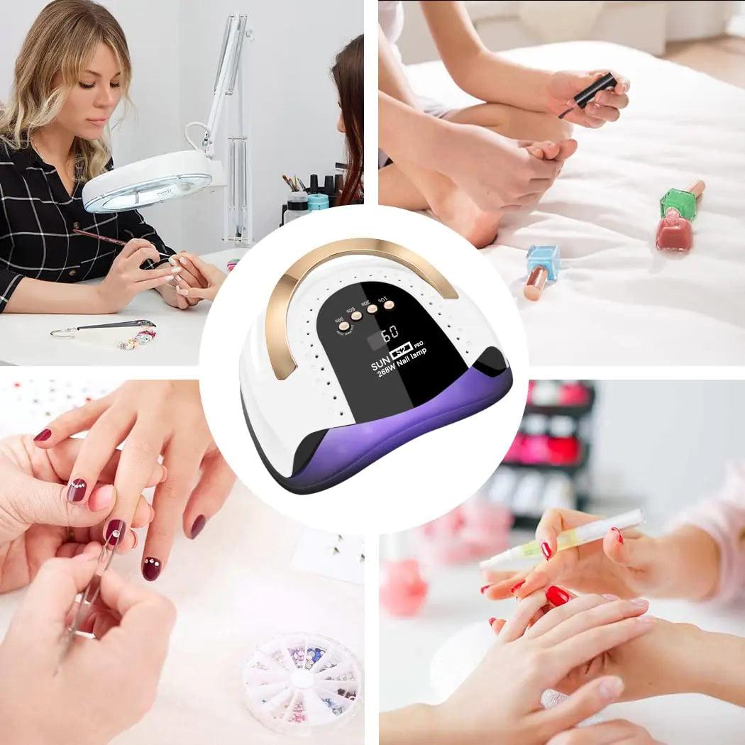 268W UV LED Nail Lamp, LKE Nail Dryer for Gel Polish, 4 Timers UV Nail Lamp Professional Nail Light, 57Pcs Lamp Beads and Automatic Sensor(White) - Evallys.com # #