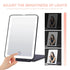 LED Foldable Travel Makeup Mirror - 5x7 inches 3 Colors Light Modes USB Rechargeable Touch Screen, Portable Tabletop Cosmetic Mirror for Travel, Cosmetic, Office (Black) Black 05x07inches - Evallys.com # #