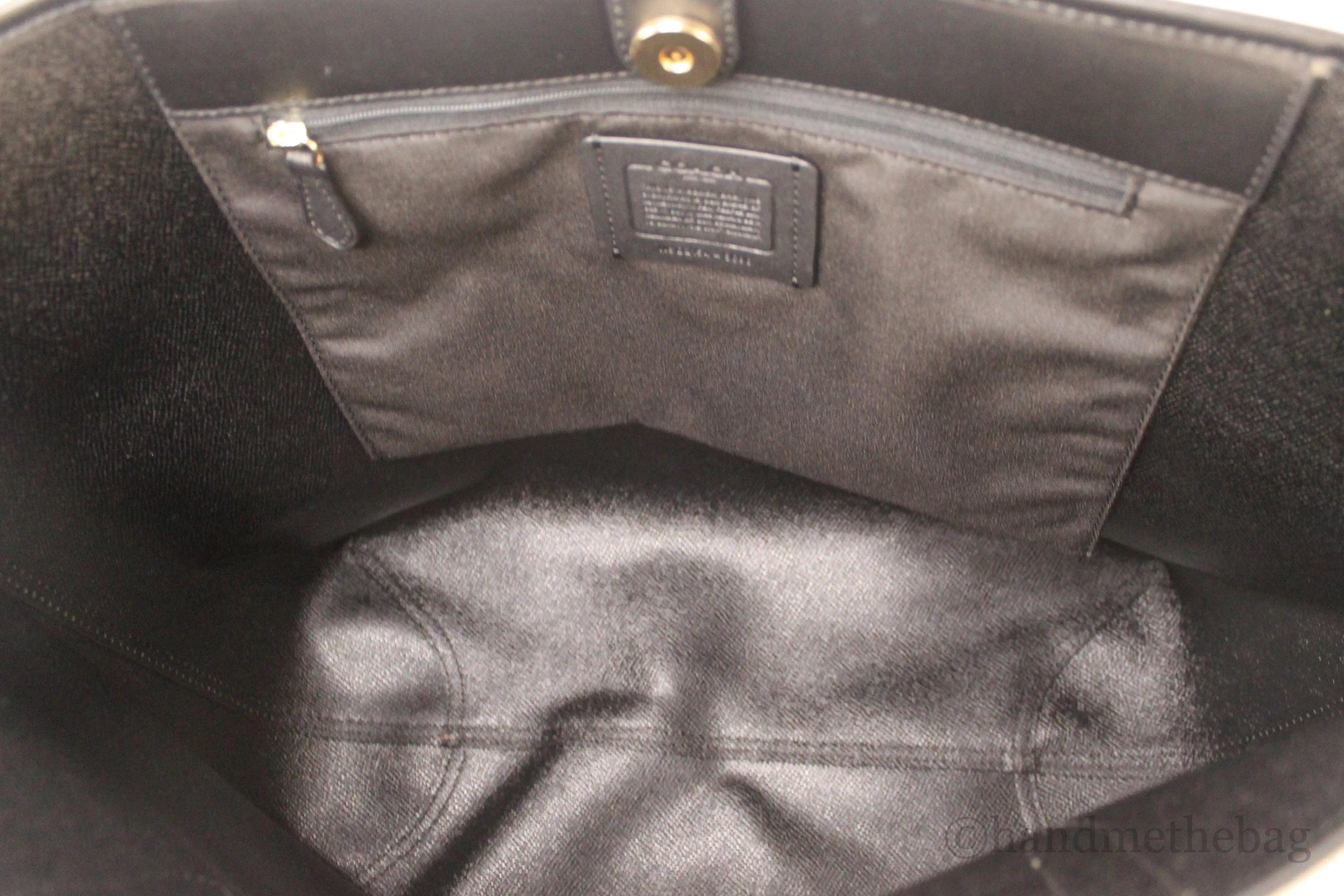 Coach (5696) Brown Black Signature Coated Canvas City Tote Shoulder Bag Handbag - Evallys.com # #