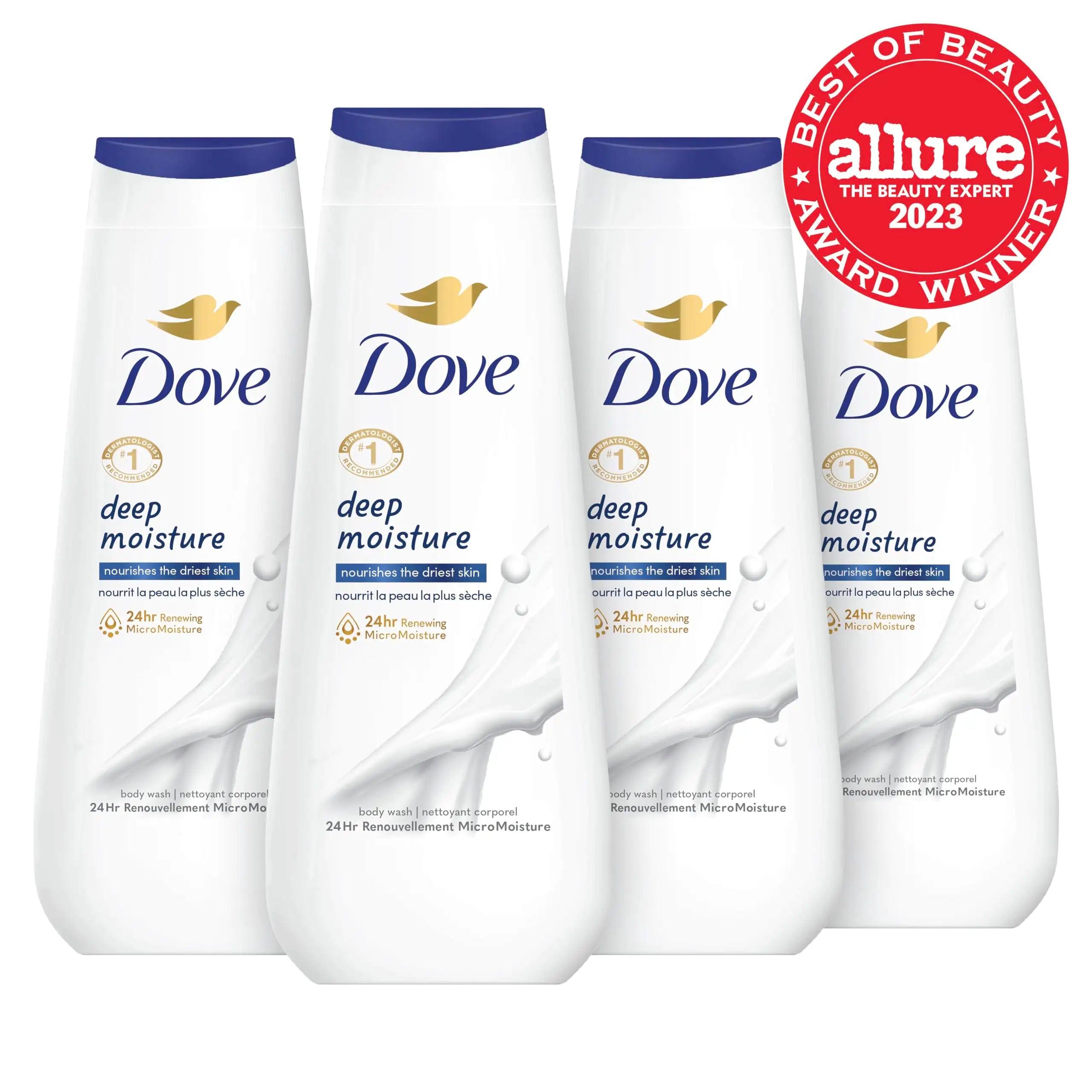 Dove Body Wash Deep Moisture, Sensitive Skin, Cucumber and Green Tea, and Shea Butter & Vanilla 4 Count Collection with Deep Moisture 4 Count For Dry Skin 20 oz Body Wash + Body Wash Deep Moisture 4 Count - Evallys.com # #