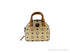 MCM Berlin Gold Leather Mini Round Top Tote Crossbody - Evallys.com # #