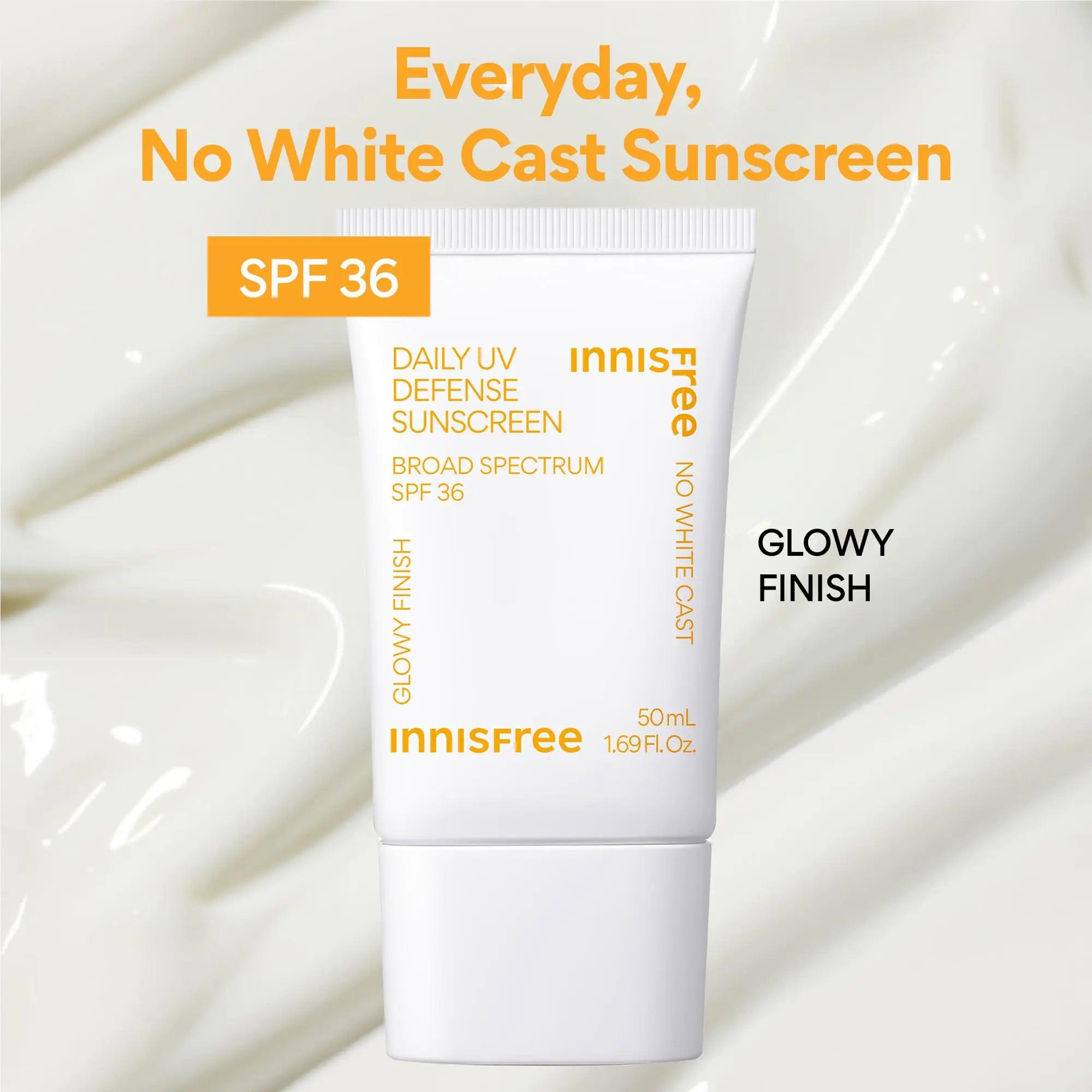 innisfree Daily UV Defense Sunscreen Broad Spectrum SPF 36, Invisible Korean Sunscreen with No White Cast 1.69 oz / 50 ml - Evallys.com # #