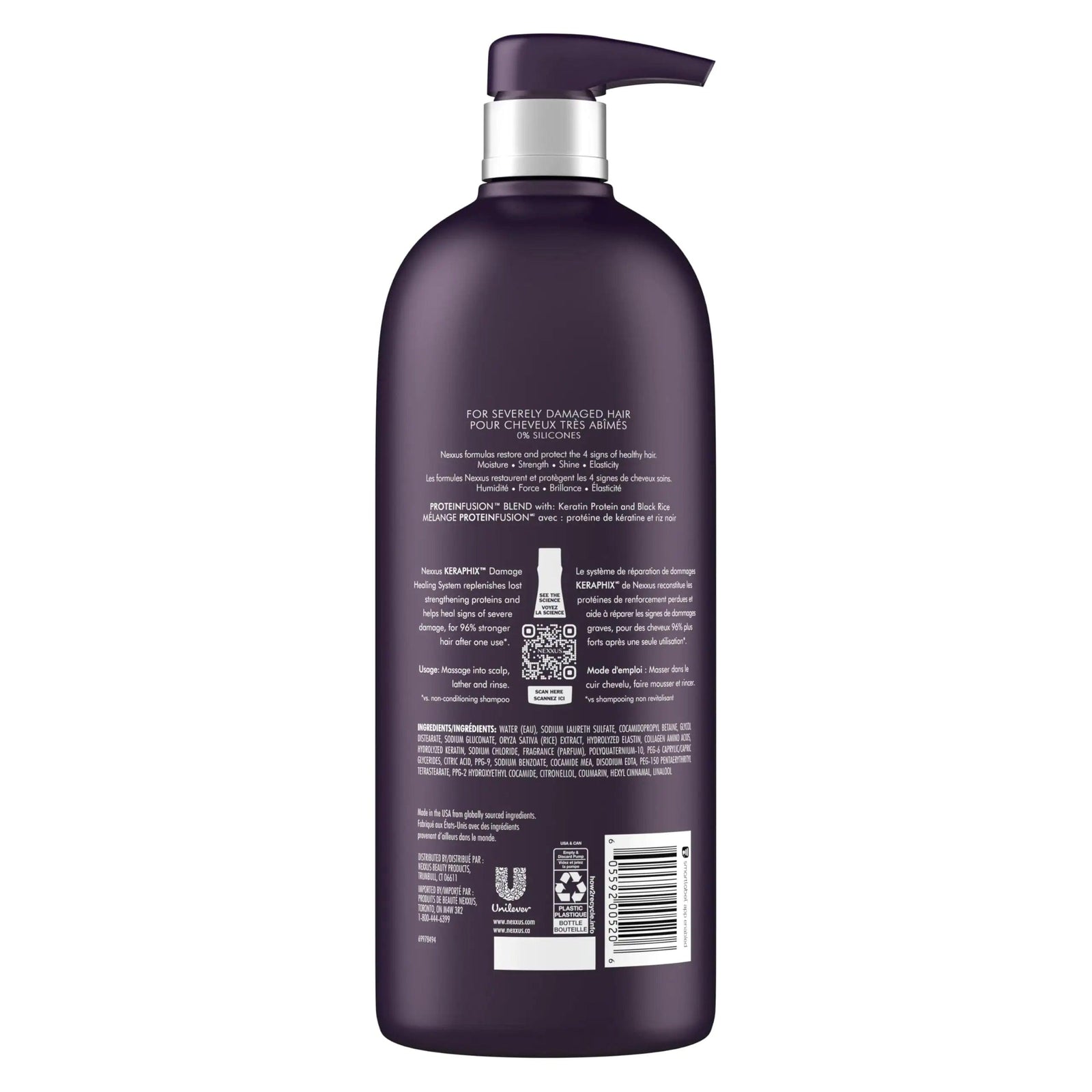 Nexxus Keraphix Shampoo With ProteinFusion for Damaged Hair Keratin Protein, Black Rice, Silicone-Free 33.8 oz Keratin Protein and Black Rice 2.11 Pound (Pack of 1) - Evallys.com # #