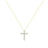 10K Yellow Gold Plated .925 Sterling Silver 1 cttw Prong Set Diamond Cross 18" Pendant Necklace (J-K Color, I1-I2 Clarity) - Evallys.com # #