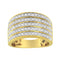 14K Yellow Gold Plated .925 Sterling Silver Diamond Multi-Row Band Ring (1 1/10 Cttw, J-K Color, I1-I2 Clarity) - Evallys.com # #