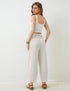 Xiaoxuemeng Womens Baggy Wide Leg Pants Casual Elastic Waisted Palazzo Harem Pants with Pockets Large White - Evallys.com # #