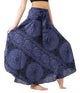 Long Skirts for Women Maxi Boho Skirt Floral Print Blossom Navy 20-24 Plus - Evallys.com